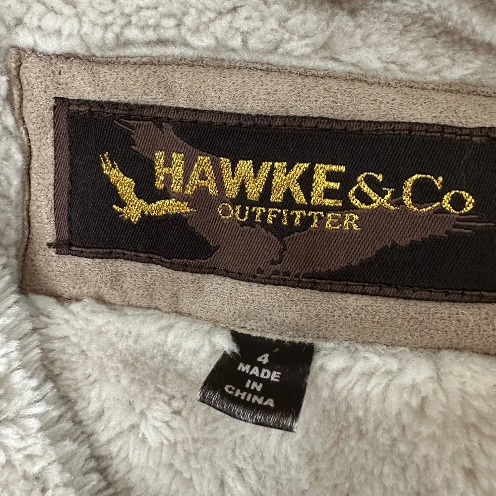 Hawke & Co Tan Faux Shearling Hooded Puffer Jacket for Kids